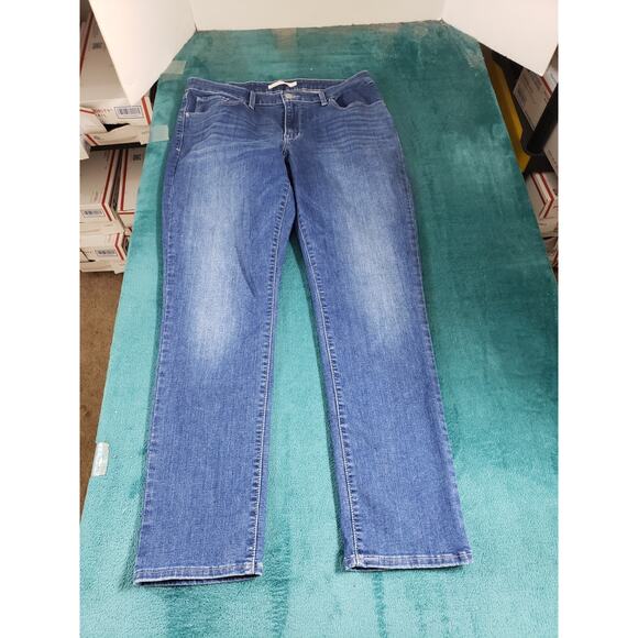 Levis Jeans Size 14 Womens Blue Denim Ladies Pants Mid Rise Classic Skinny - Picture 2 of 14